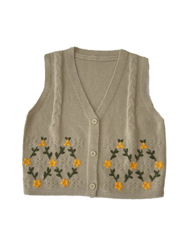 Embroidered Knit Vest